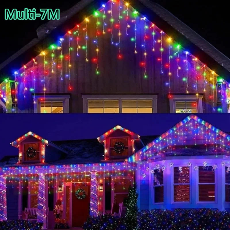 3.5/7M Waterproof Solar Lights Outdoor Indoor Use Garden Patio Wedding Christmas Decor Multi Color LED String Lights Vue Multi-7M 160 Lamp