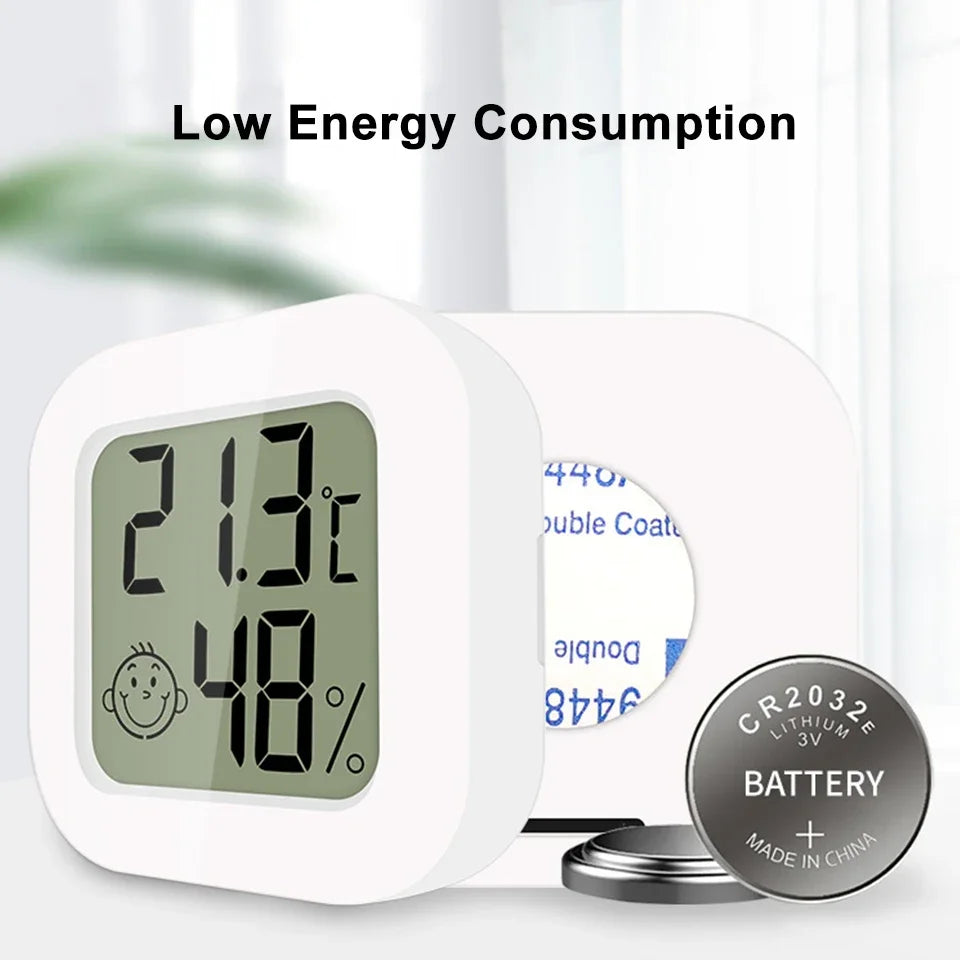 Mini Temperature Humidity Meter Sensor Digital LCD Thermometer Hygrometer Emoji Gauge Weather Station for Home Baby Room Indoor Vue