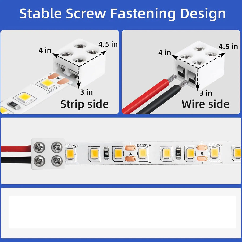 8mm LED Light Strip Connectors Sturdy LED Connector User-Friendly LED Connecting Versatile LED Strip Light Connectors Vue
