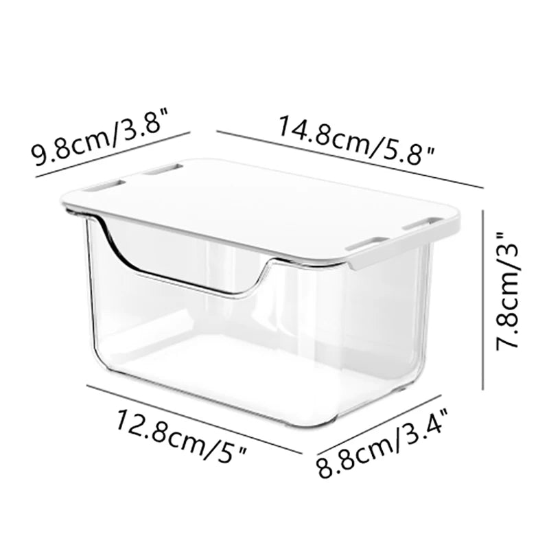 1PCS Drawer Style Storage Box Under The Mirror Cabinet Transparent Bathroom Cotton Stick Makeup Cotton Bathroom Pull-Out Storage Vue 1PCS