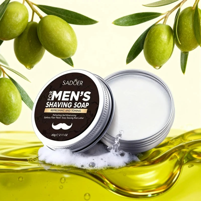 Men's Shaving Soap, Containing Mint Extract and Olive Fruit Oil. The Foam Is Thick and Fine, Making It Easy to Soften the Base of the Beard, Reducing Resistance during Shaving, and Making the Shave Smoother and Sharper. Vue