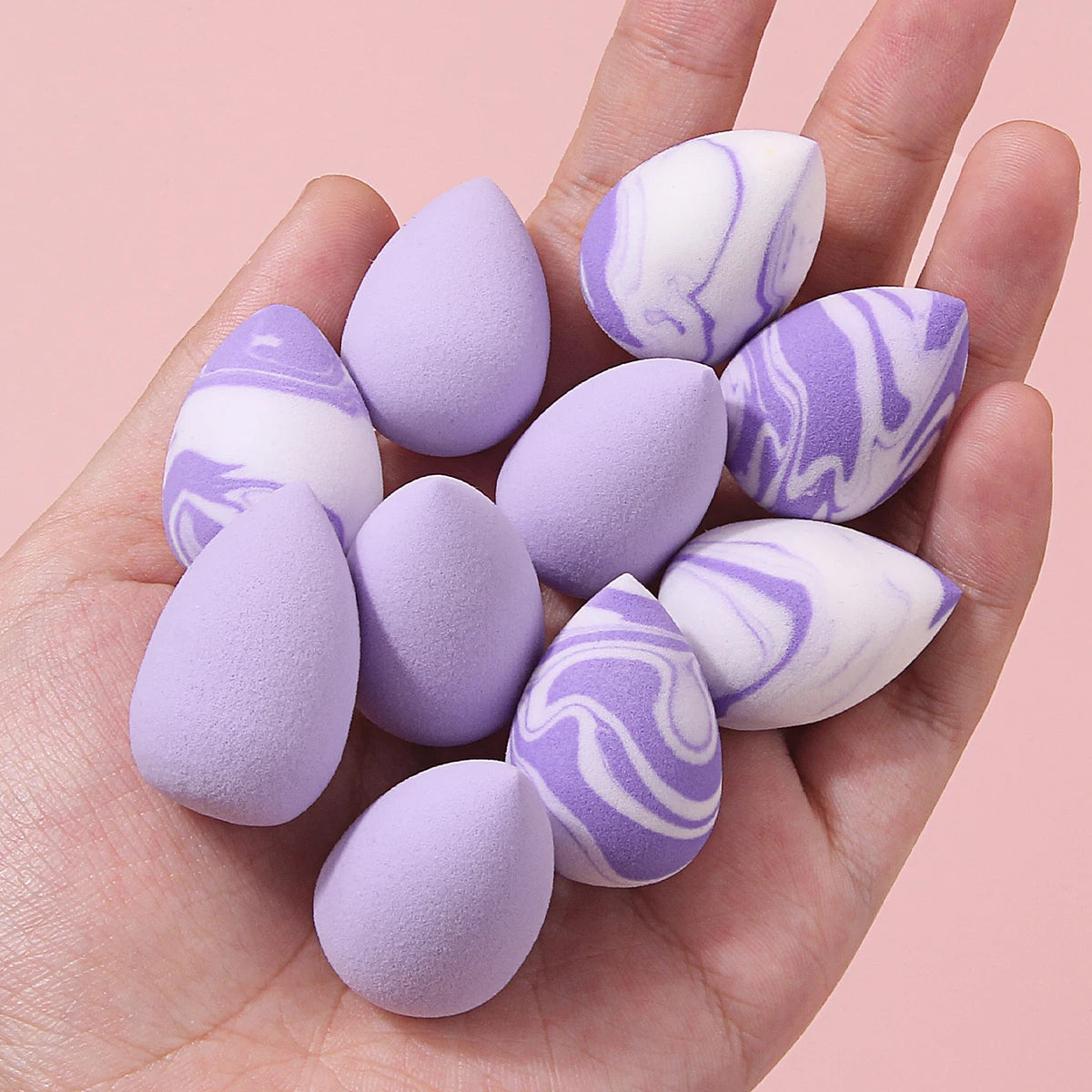 10 PC Quick Set Foundation Concealer Water Drop Makeup Sponge Set - Complete Set. Soft, Elastic, and Skin-Friendly Sponge Materi Vue