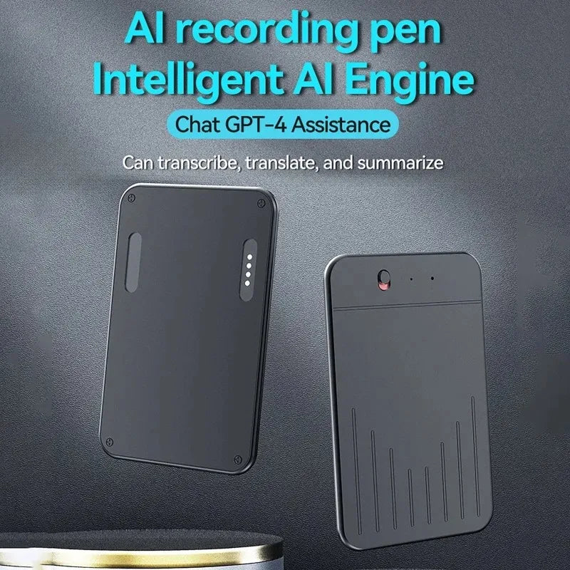 AI Powerd ChatGPT-4 App Phone Call Mini Audio Voice Recorder Espia Transcribe Summarize 58 Language Translator Audio Dictaphone Vue
