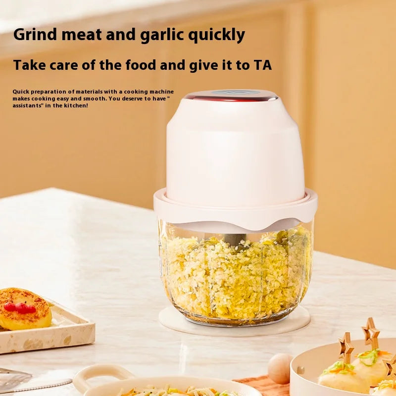 350ML Food Chopper Electric Meat Grinder Garlic Masher USB Multifunction Slicer Blender Kitchen Food Processor Vue