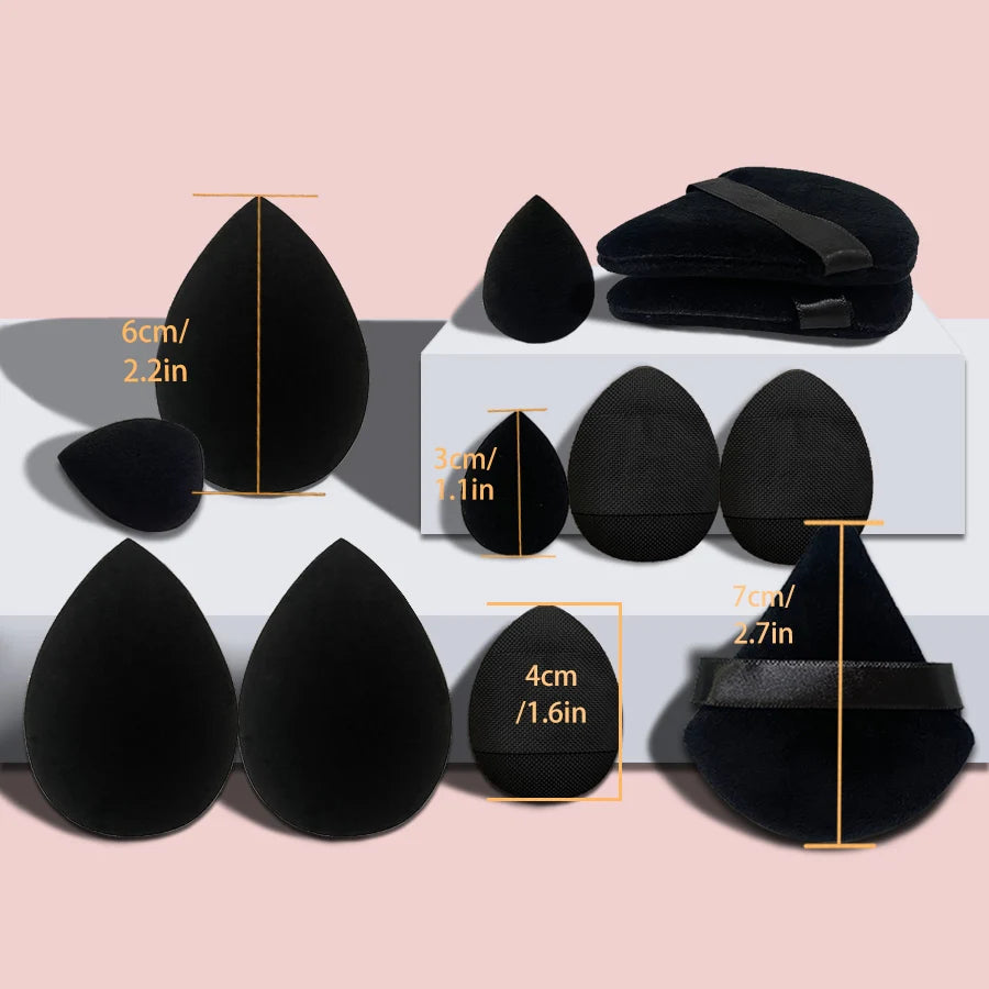 12pcs Makeup Tool Set Size Size Giant Soft Makeup Egg Makeup Powder Suitable for Base Makeup Corner Makeup Setting Novice Makeup Vue