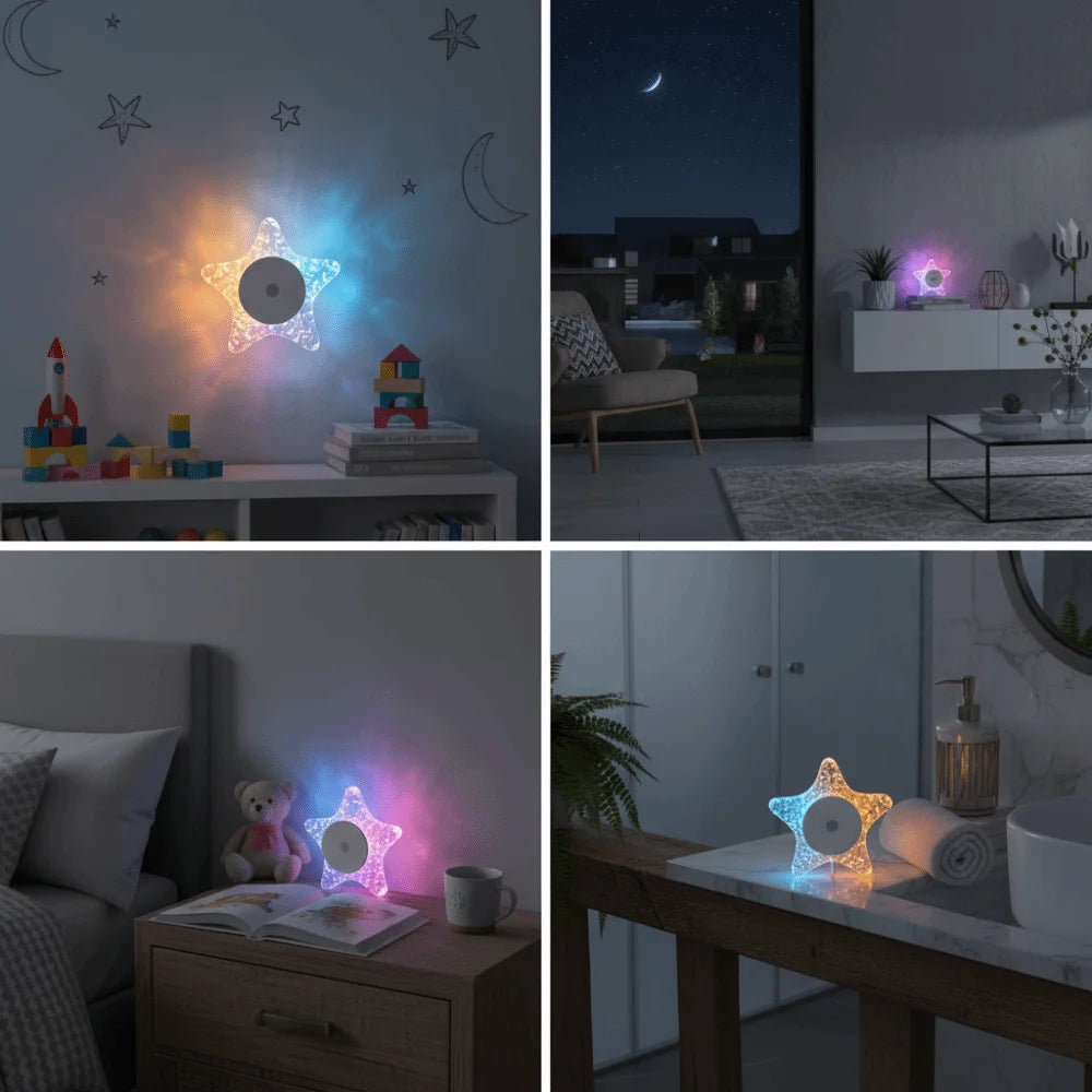 Magnetic Base Starfish Wall Lamp Without Wiring Wall Mounted Night Light Sensor Activated Specially Dimmed Magnetic Base Light Vue