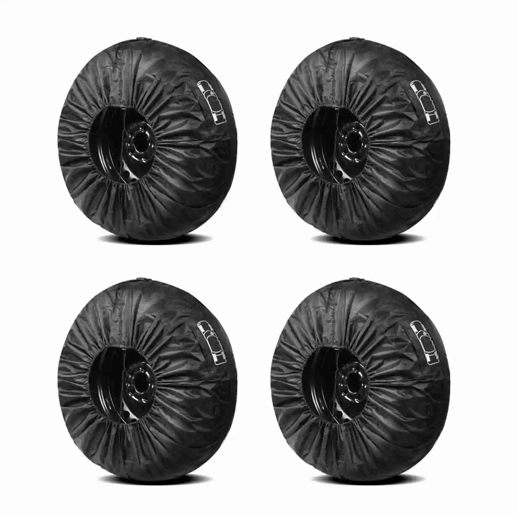 4pcs Waterproof Spare Tire Covers, Tire and Wheel Protectors for SUVs, RVs, Trailers, Trucks, Fits Tires 19'' to 23'' Vue WHITE