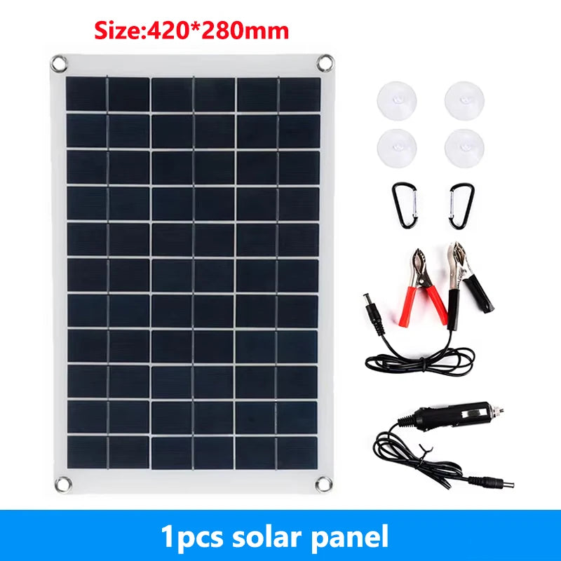 400W 200W Solar Panel Kit 18V Solar Cell With 10A-100A Controller Dual USB Outdoor Charger Power Bank for Mobile Phone Camping Vue 1pcs solar panel