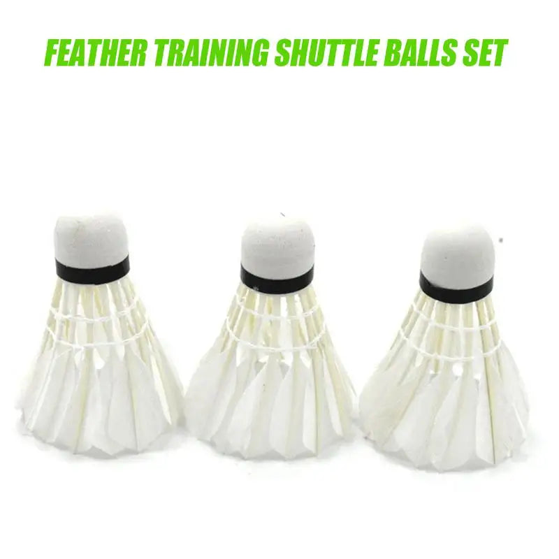 12Pc Badminton Shuttlecock Feather Badminton Ball Feather Training Shuttle Balls Set Professional Badminton Training Shuttlecock Vue