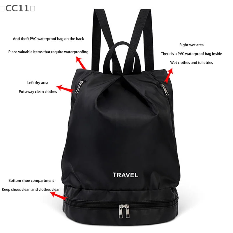 CC11Wet Dry Separation Fitness Bag Swimming Waterproof Travel Sport