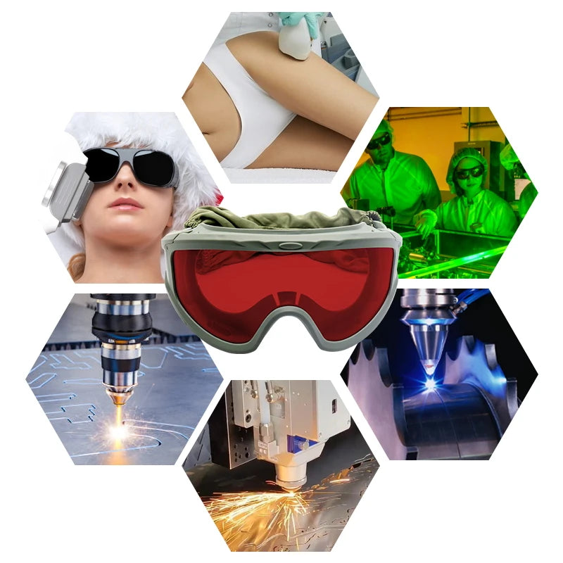 laser safety glasses CE EN207 Certified PC Lens 400-490nm OD5+ Laser Eyewear for 488nm Argon Laser Laboratory Research Protectio Vue