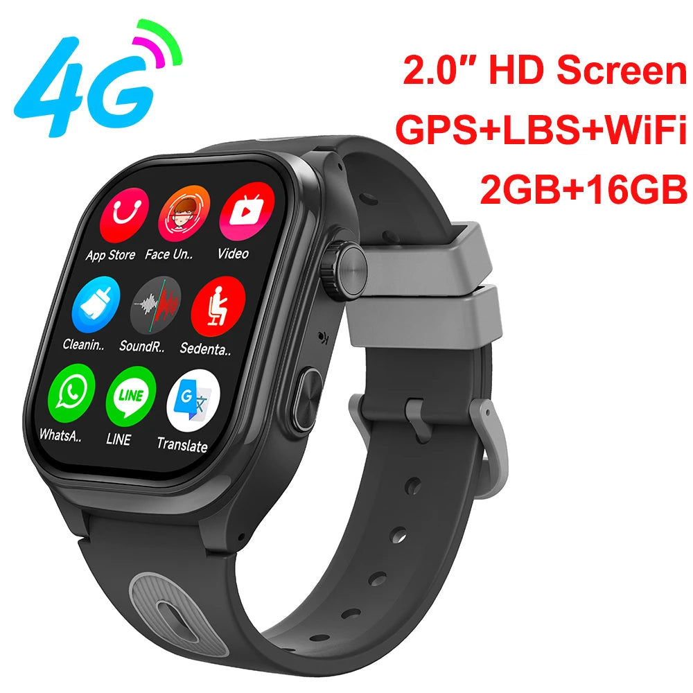 Smart Watch for Kids with GPS Tracker 4G GPS WIFI Video Call APP Download SOS Children Phone Call Smartwatch Boys Girls Gift Vue Black with box