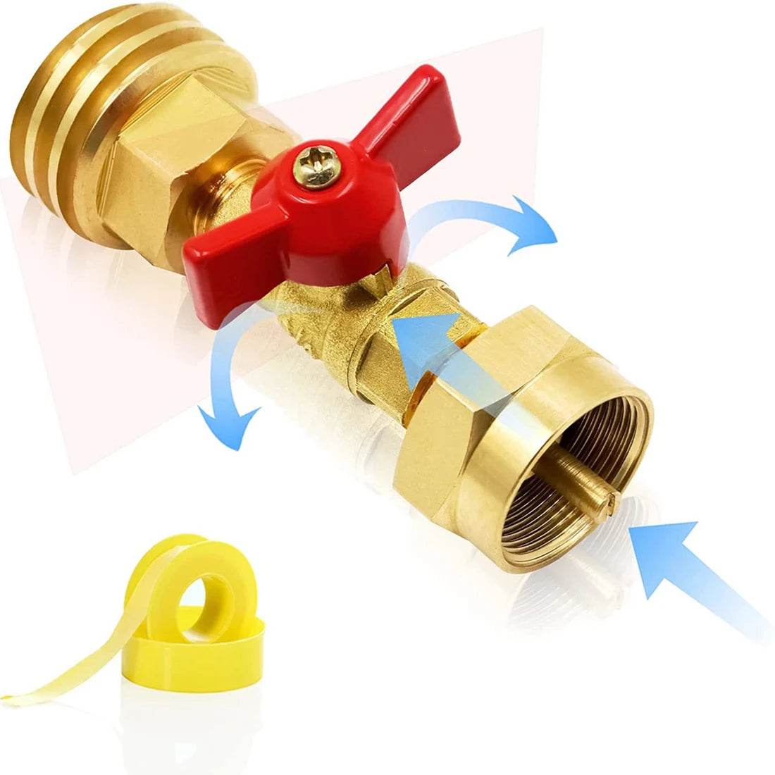 ABKW-1 Lb To 20 Lb Propane Tank Adapter With Valve, Converter Universal For 1Lb/16.4Oz Disposable Throwaway Cylinder Vue