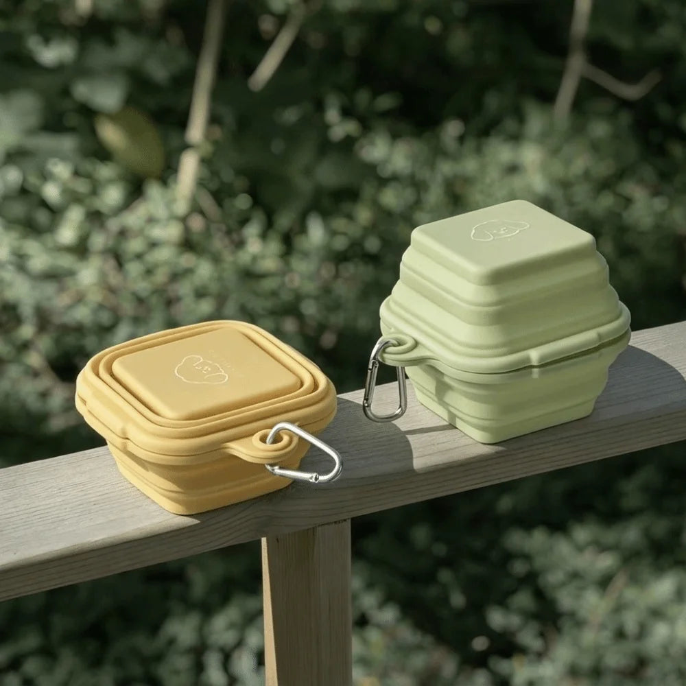 2-in-1 Silicone Folding Pet Bowl Leakproof Dual Bowl Cat Water Bowl Large Capacity Thickened Feeder Bowls Dog Feeding Vue