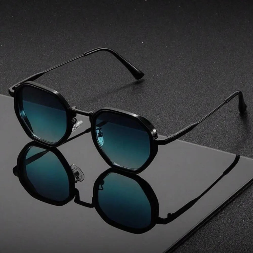 Vintage Punk Geometric Metal Sunglasses Unisex UV400 Fashion Sunglasses Vue