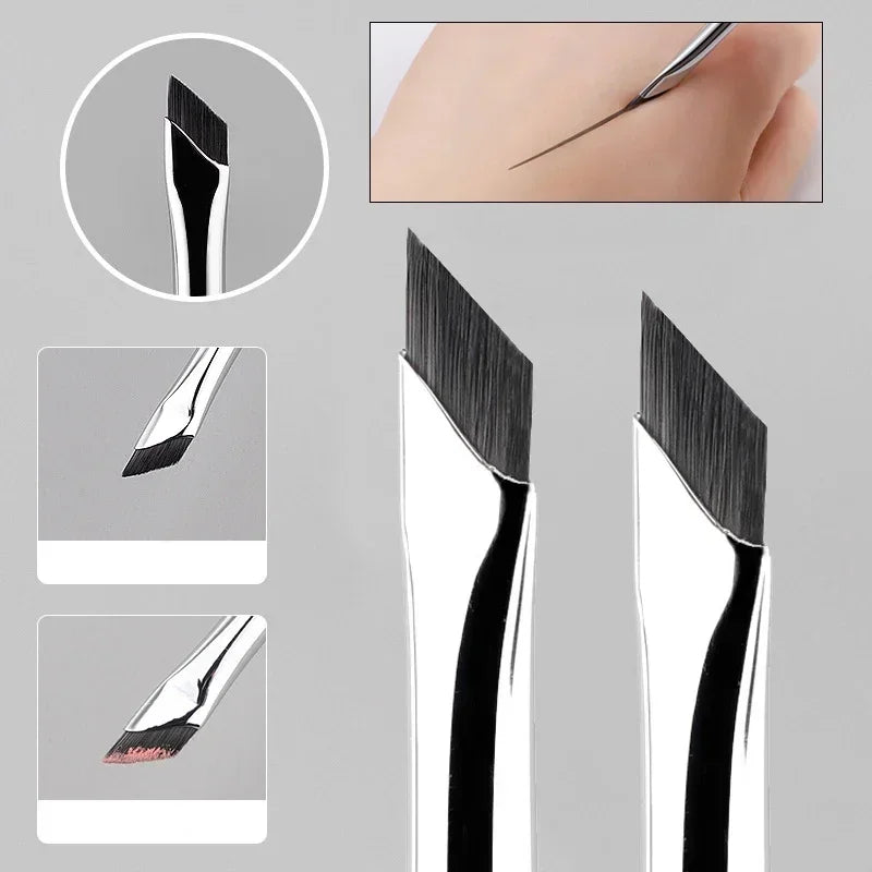 2/5Pc Karsyngirl Upgrade Blade Eyeliner Brush Ultra Thin Fine Angle Flat Eyebrow Brush Under The Eyes Place Precise Detail Brush Vue