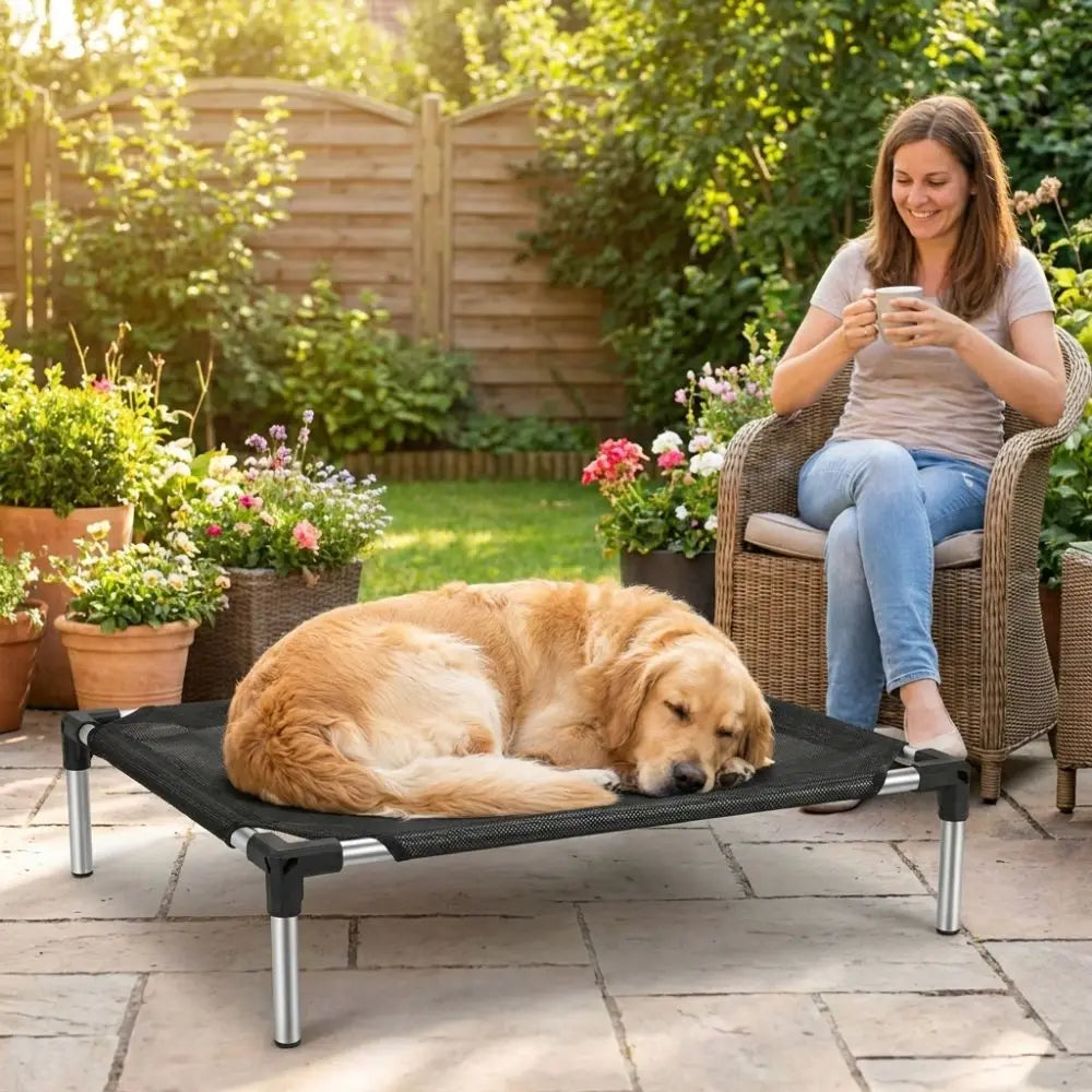 Breathable Mesh Elevated Dog Bed Waterproof Moisture-Proof Pet Cat Cot Non-Slip Chew Proof Cat Hammock Outdoor Indoor Use Vue