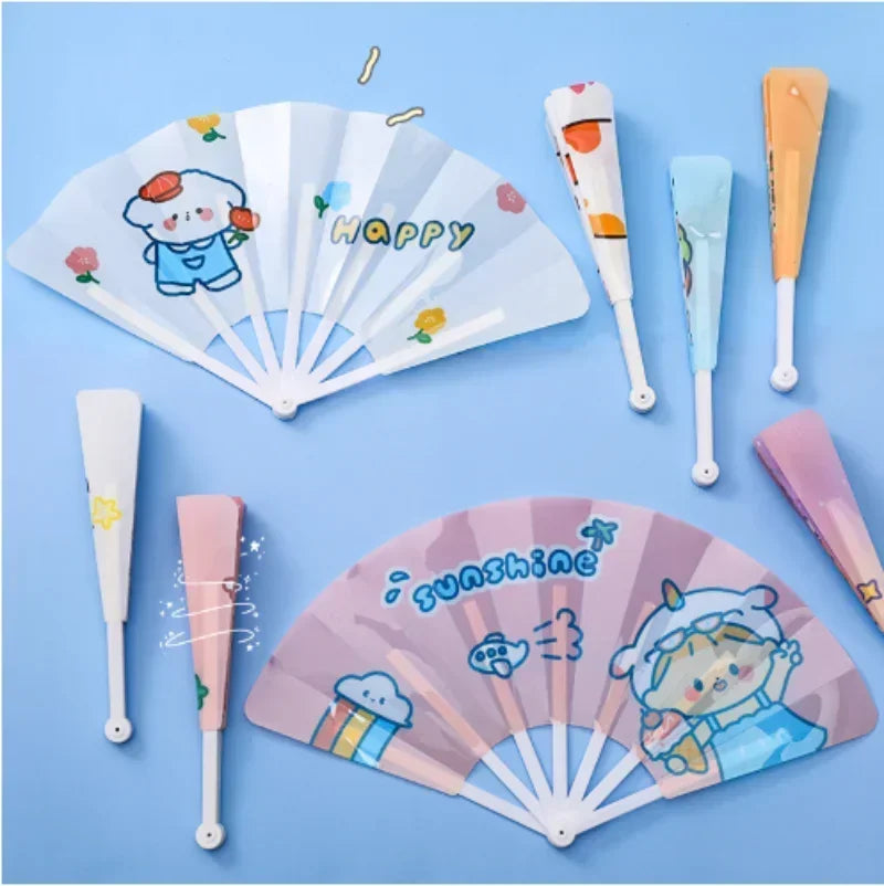1-50PCS Fold Cartoon Hand Fan Portable Mini Folding Fan Pocket Size Summer Cooling Cute Novelty Gift for Travel Office Party Vue