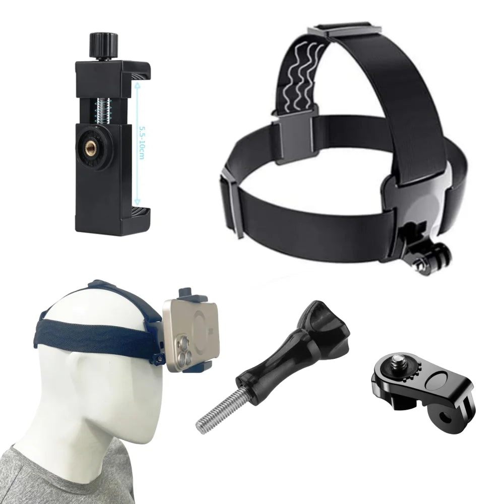 Cell Phone Head Strap Holder Headband Mounting Kit Cell Phone Mounting Bracket For Gopro Hero 11 10 9 8 7 Action Camera Vue