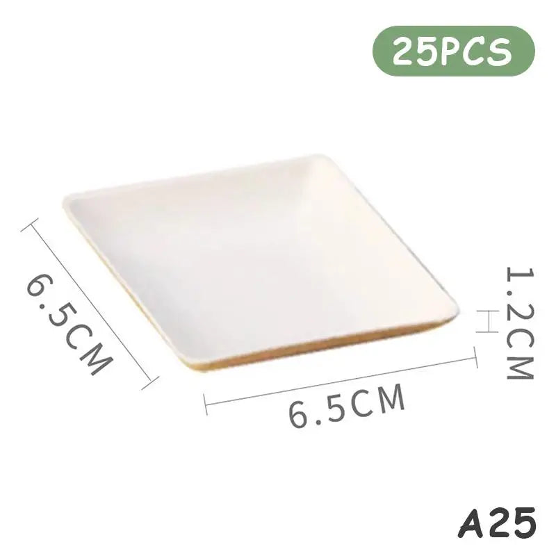 10 White Compostable Dessert Plates Snack Made Sugarcane Waste Vue A25