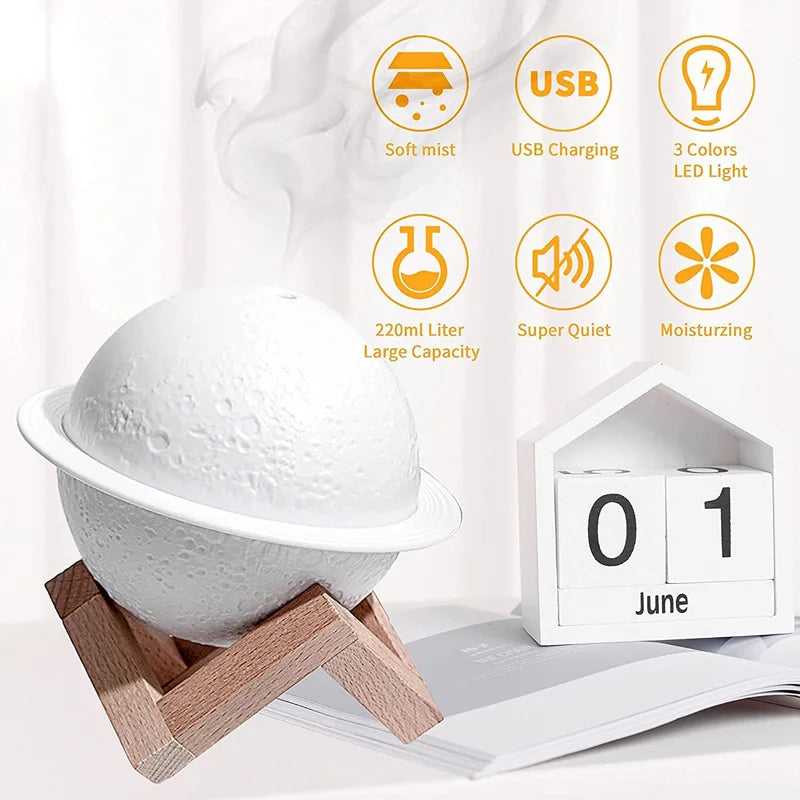 3D Moon Ultrasonic Humidifier & Aroma Diffuser with LED Light Ultrasonic Humidifier Vue