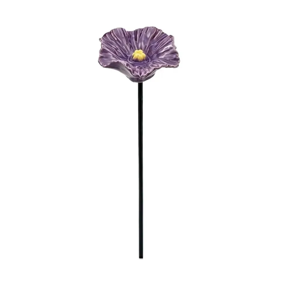 Resin Flower Bee Water Feeder Handcrafted Rust-resistant Butterfly Watering Station Ground Insert UV Resistant Vue Purple