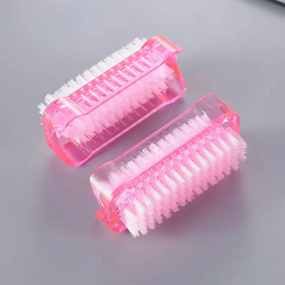 2/3pcs Nail Dust Powder Cleaning Brush Double Sided Hand Fingernail Toes Scrubbing Brush Cleaner Pedicure Scrub Cleaning Brushes Vue