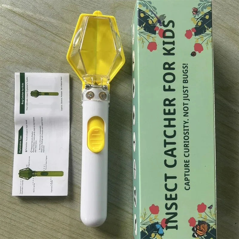 Bug Catcher & Viewer Kids Outdoor Insect Exploration Tool With Magnifying Glass Safe Bug Catching Kit For Nature Learning Vue White
