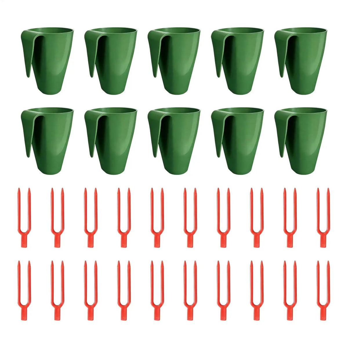 10 Pieces Strawberry Propagation Cups with 20 Runner Forks Breathable Reusable Rooting Kit for Garden Balcony Patio Greenhouse Vue