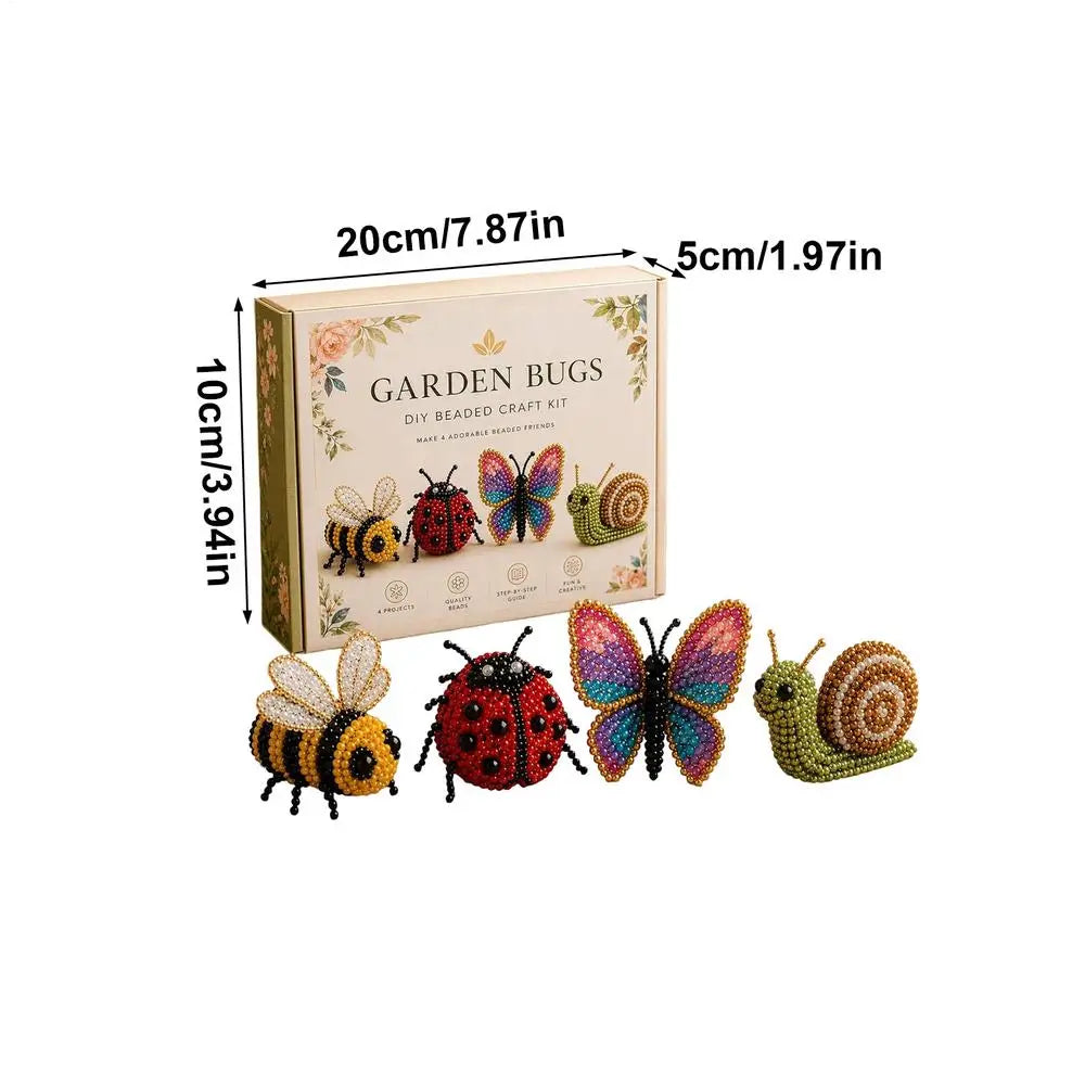 Mini 3D Beaded Animal Craft Kit, Educational DIY Toy with Instruction, Creative Crafting Set for Kids Teens Adults Women Vue A