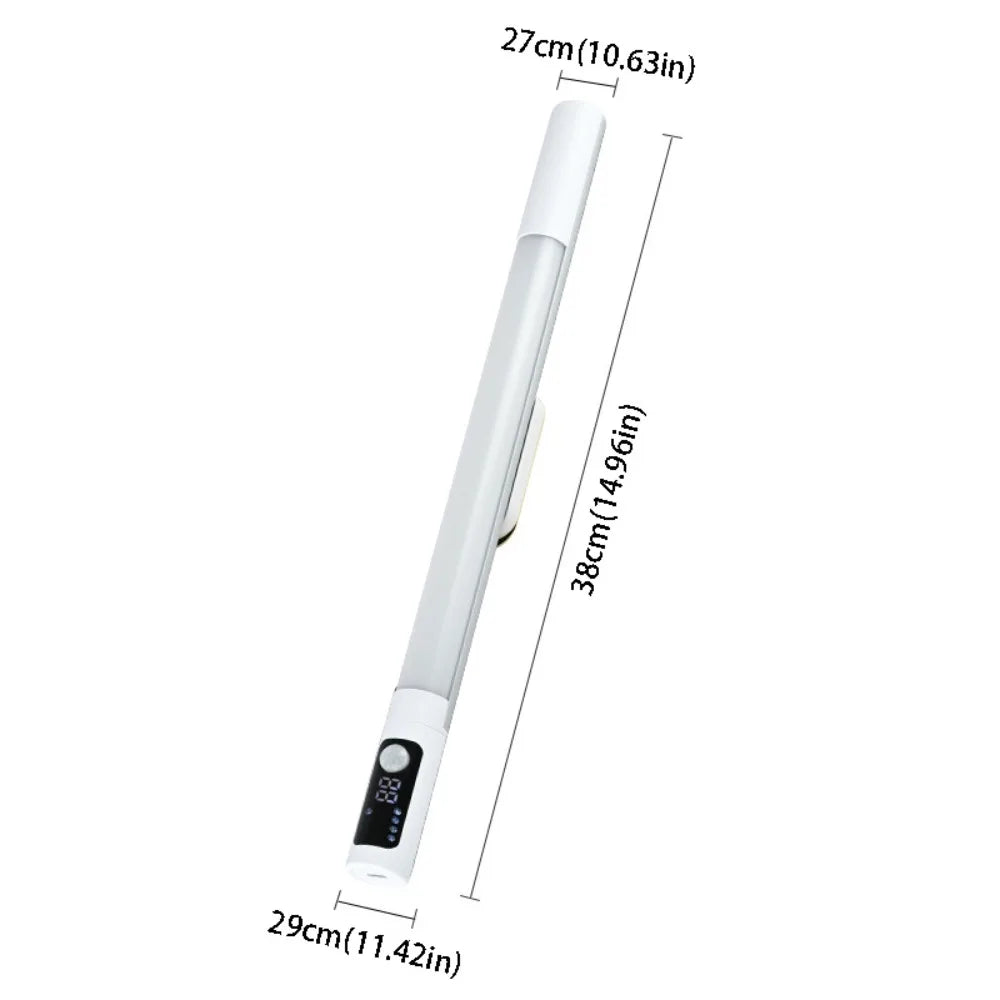 Type C Rechargeable Motion Sensor Light Magnetic USB Rechargeable Desk Lamp Motion Sensor LED Display Under Cabinet Lights Vue Silver 1200mAH