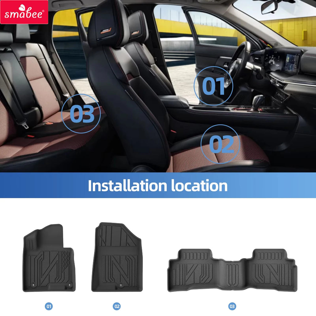 Smabee Left Drive for Hyundai Tucson NX4 Hybrid 2022-2026 Car All-weather Floor Mats Cargo Liner Trunk Pad TPE Accessories Vue
