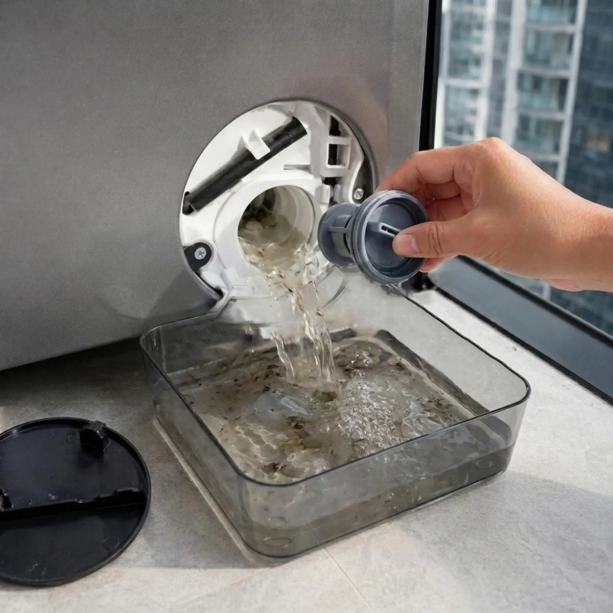 Durable Universal Washing Machine Drain Tray Reusable Lint Filter For Washer Water Drainage Home Rental Laundry Floor Protection Vue