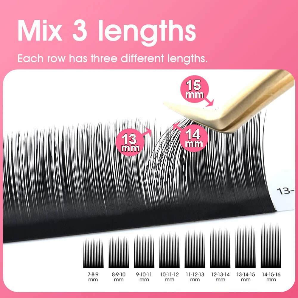Customized Private Packaging MASSCAKU Self-Making Flowering Lashes C/CC/D/DD Curl Multi-texture Blooming Eyelashes Easy to Use Vue