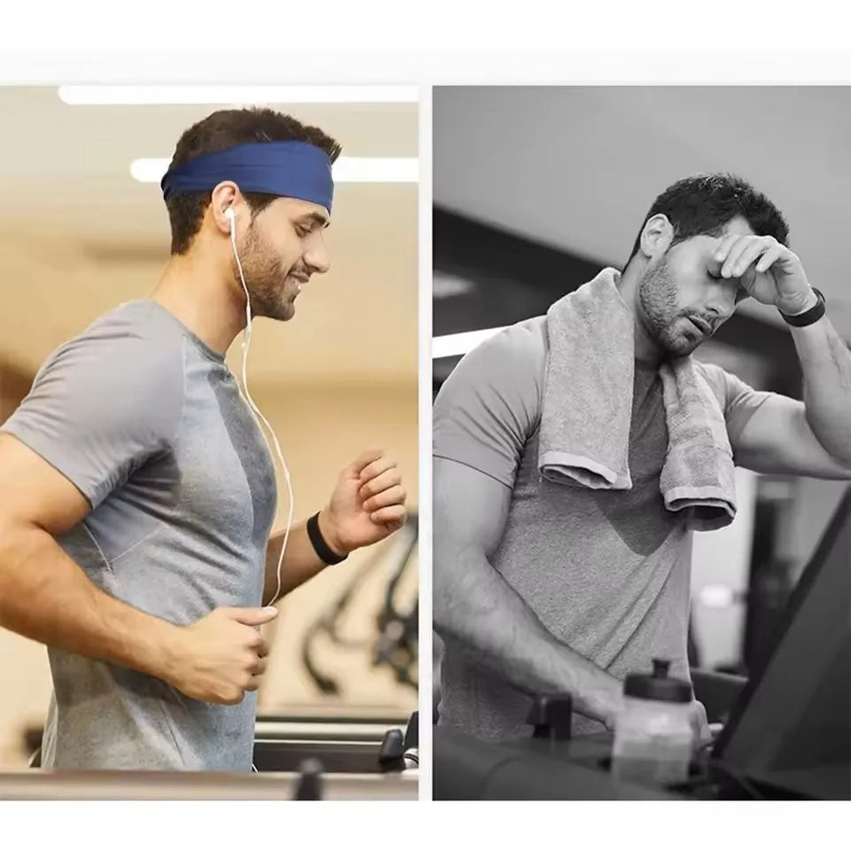 Sport Headband Fitness Sweat Bandage Head Hair Band Tennis Yoga Absorb Sweat Head Band Basketball Running Sweatband Women Men Vue