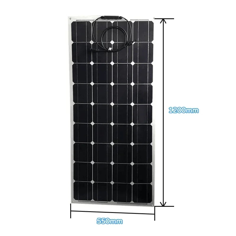 600W 300W Solar Panel Kit 18V Monocrystalline Solar Cell 60A Controller Outdoor Charger for Camping Yacht Motorhome Car RV Boat Vue
