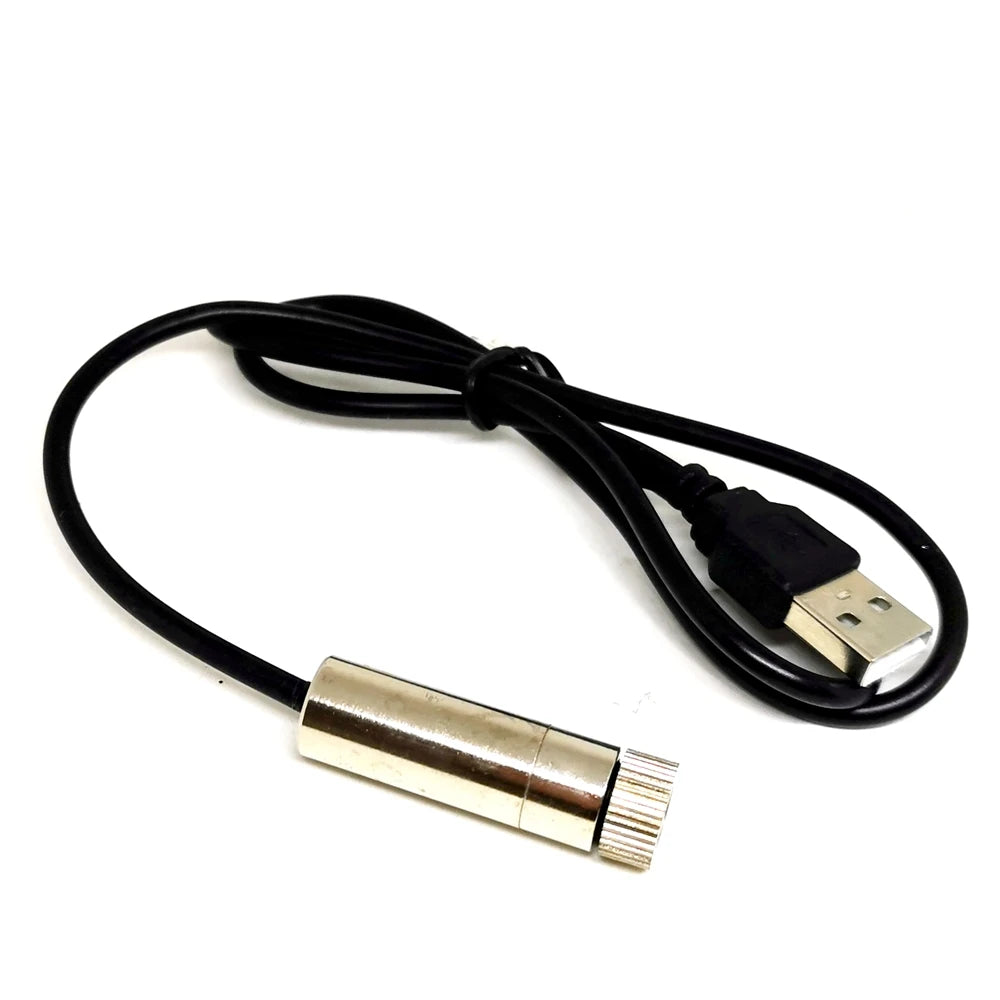 Focusable 638nm 650nm 515nm 450nm Red Green Blue RGB Laser Diode Module Line/Cross/Dot Head With USB Adapter 12mm Heatsink Vue