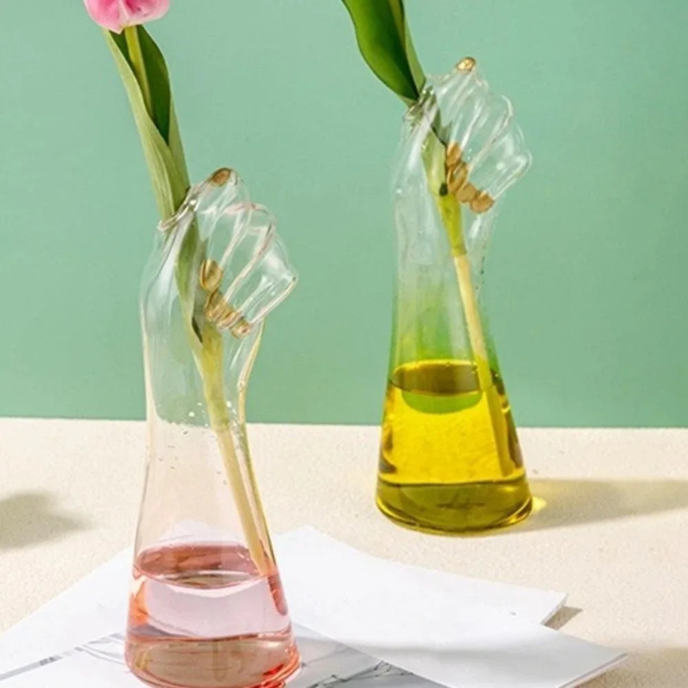 Transparent Hydroponic Glass Vase Unique Plant Pot Flower Arrangement Vase Decorative Handmade Flower Container Home Decor Vue