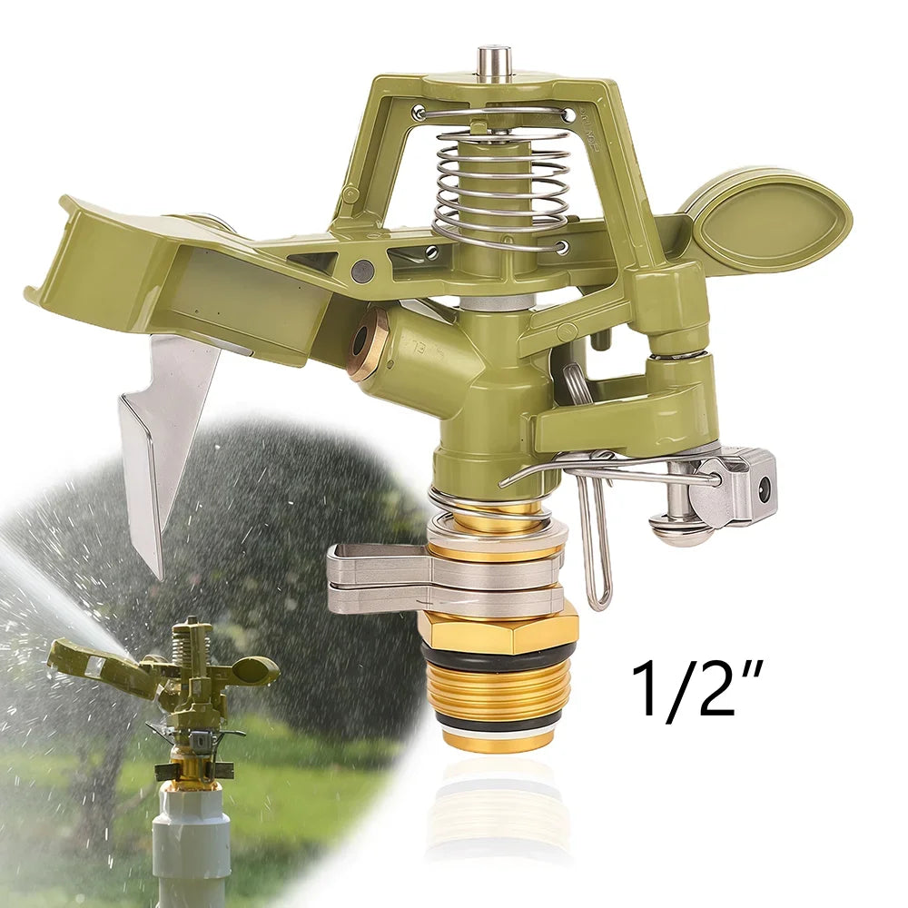 1/2" 3/4" Metal 360° Rotating Rocker Arm Pulsating Sprinkler for Lawn & Garden Irrigation Vue 1I2 Incn-1PCS