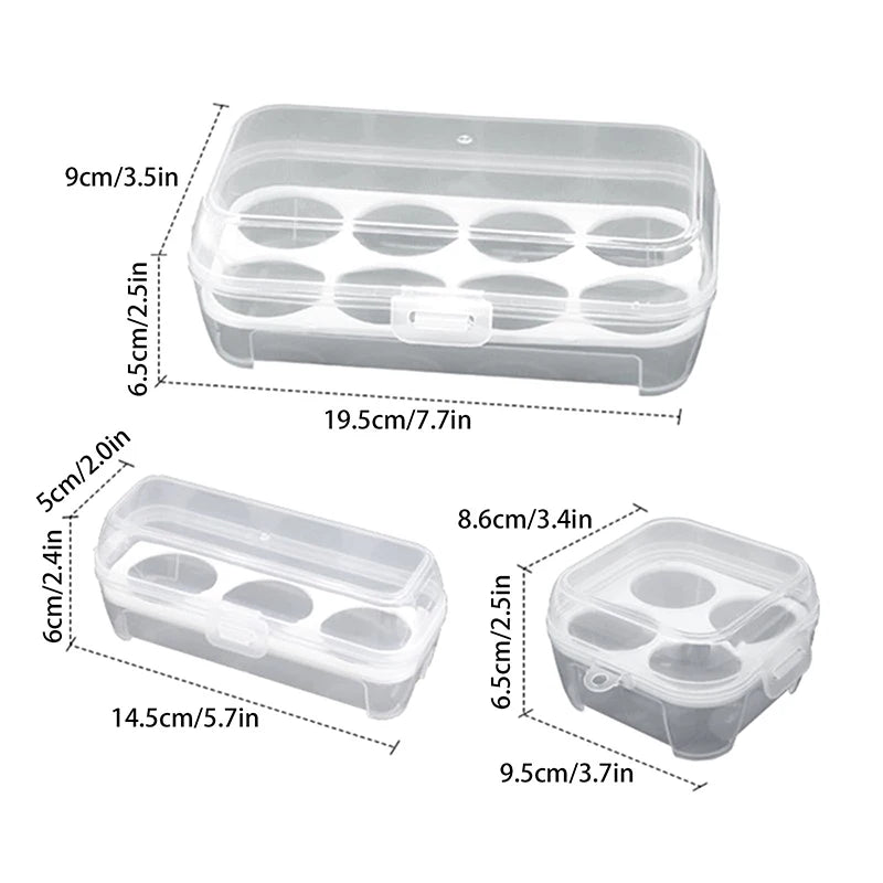 3/4/8 Grids Portable Egg Box Outdoor Transparent Egg Organizer Box For Camping Picnic Barbecue Practical Outdoor Accessories Vue