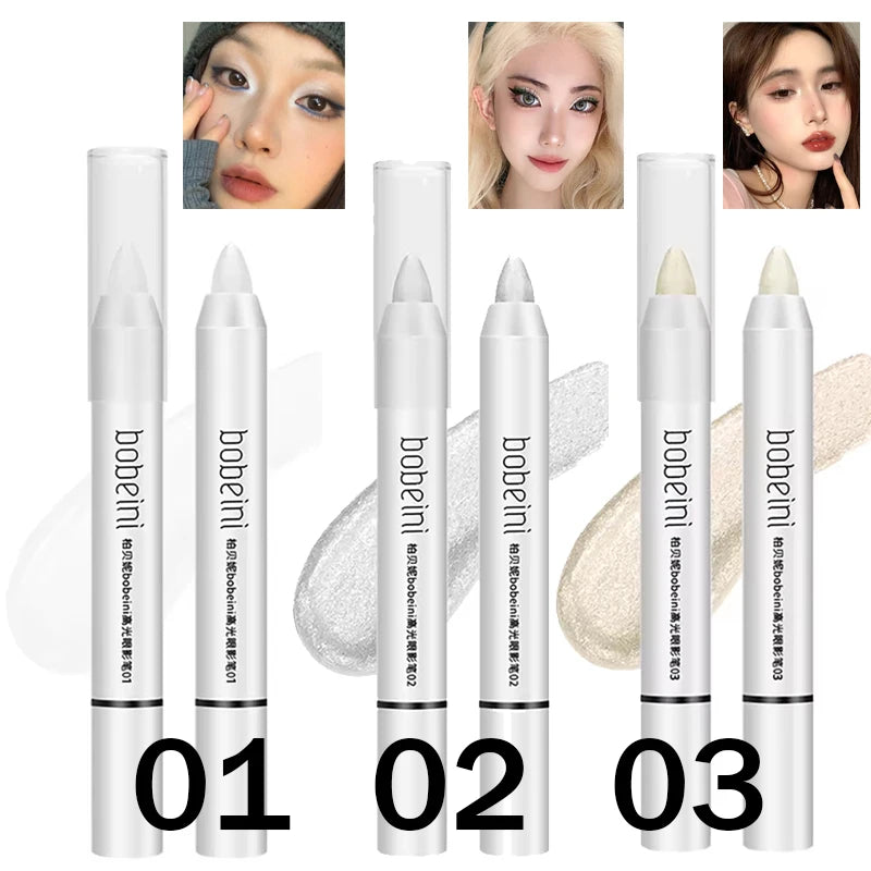 1-3pc Highlighter Brightening Silkworm Pen Pearlescent Matte Eyeshadow Pencil Makeup Eye Makeup Long-lasting Pearlescent Stick Vue