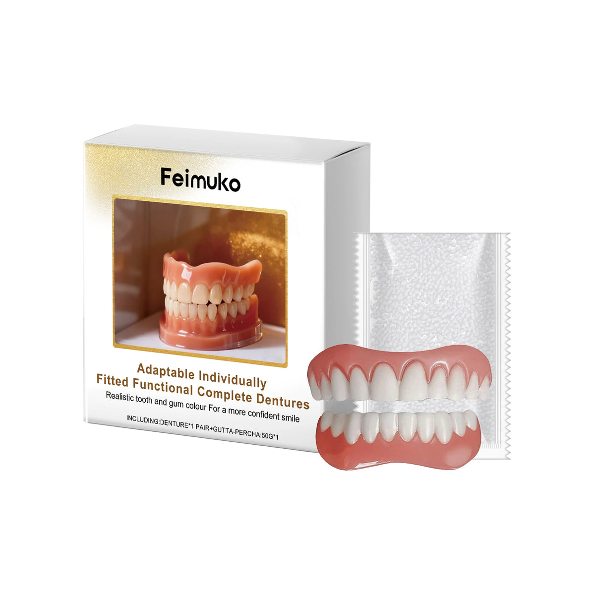 Premium Denture Cosmetic Kit - Boost Smile Beauty, Skin-Friendly Material Confident Smile for Any Occasion Vue 1set