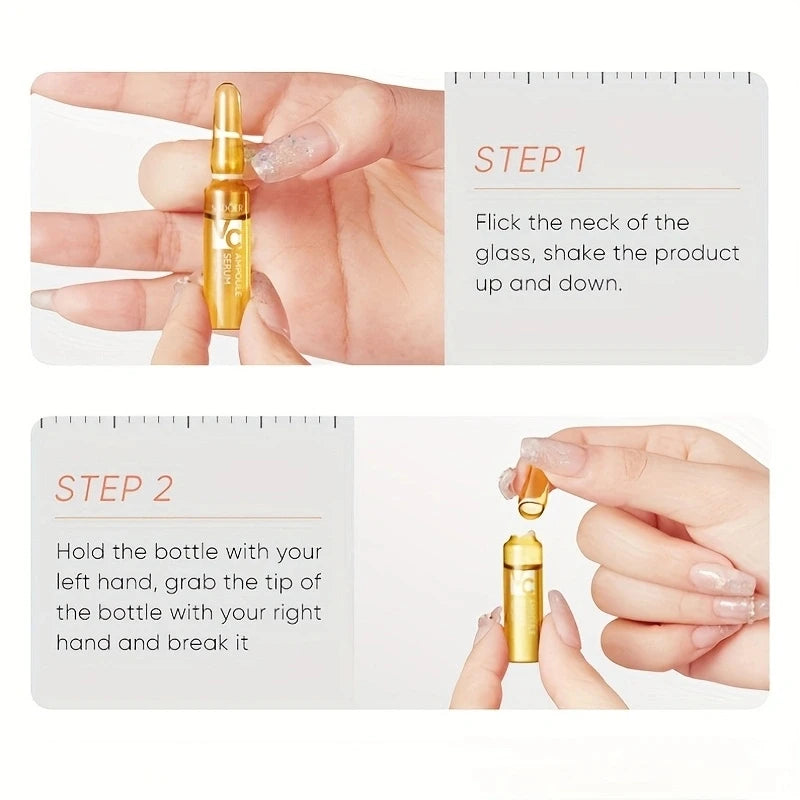 Vitamin C Serum, Each Box Contains 2ml X 7 Vials, Meeting the Needs of Facial Care for a Week, Made with Mild Ingredients, Individually Packaged, Convenient to Use, Safe and Hygienic, Suitable for Men, Alcohol-Free Vue