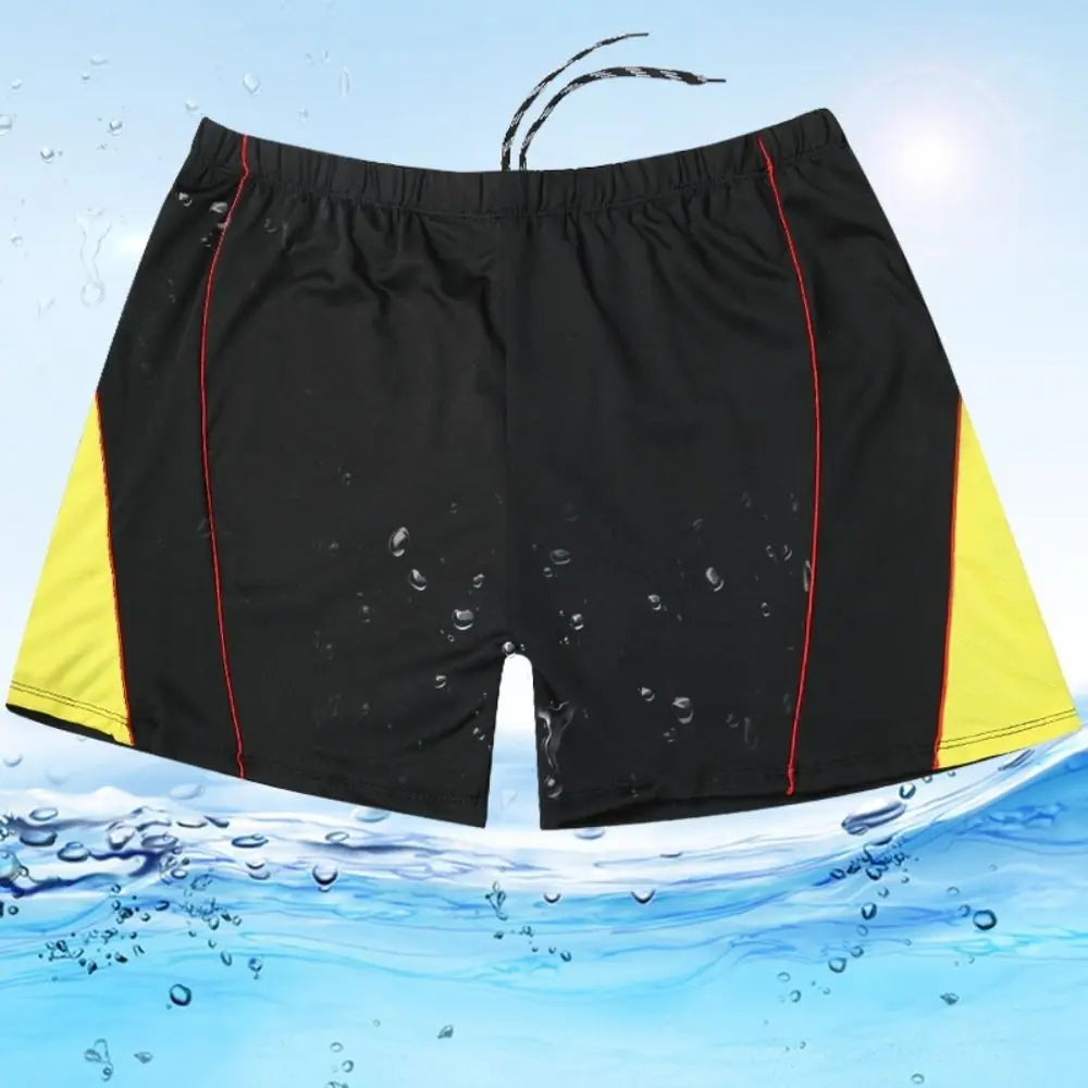 Big Size Swimwear Swimming Pool Surfing Men Swimsuit Shorts Quick Drying Swimsuit Men Beach Pants Big Size Swimming Trunks Vue Yellow-3XL