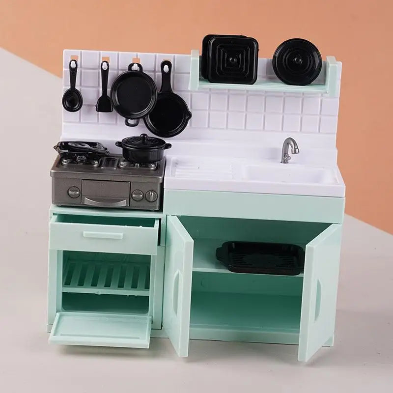 Mini Model Stove 1 Set Kitchen Scene Simulation Toy for Children Dollhouse Role Play Home Vue