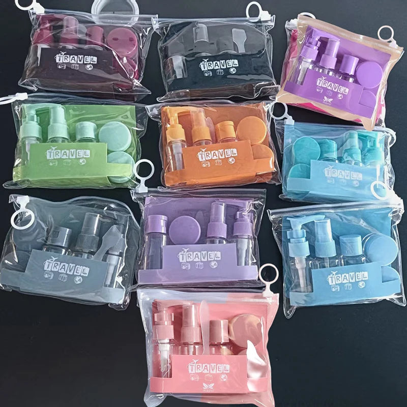 6Pcs Travel Size Bottles Kit Leak Proof Portable Toiletry Containers Empty Cosmetic Lotion Toner Spray Shampoo Essentials Cream Vue