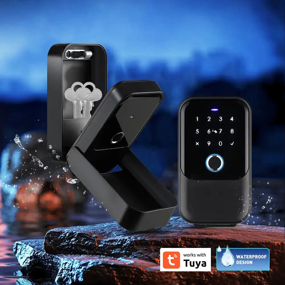 Fingerprint Key Box Storage Secret Key Lock Fusebox BLE Tuya / Ttlock App Unlock Support Wifi Gateway Secreta Safety Box Padlock Vue