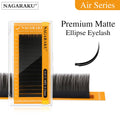 NAGARAKU New Air Series Premium Matte Ellipse Eyelashes High Density Split Tips Natural Light Eyelashes Matte Black Vue C 0.20mm Mix8-15mm