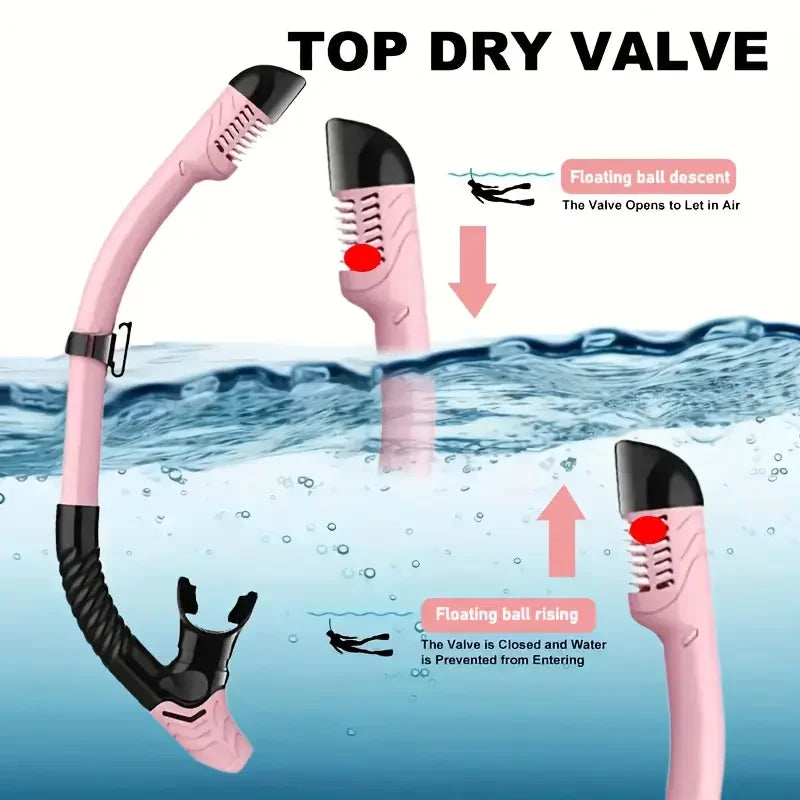 1-4PCS Full Dry Snorkel Mask Tube Set for Men Women Underwater Breathing Tube Dry Top System for Pool Beach Summer Sports Vue