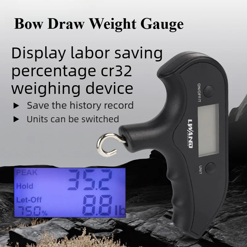 Bow Draw Weight Gauge Metal Archery Scale Recurve Compound Bow Pull Weight Tester Professional Bow Tuning Tool Vue